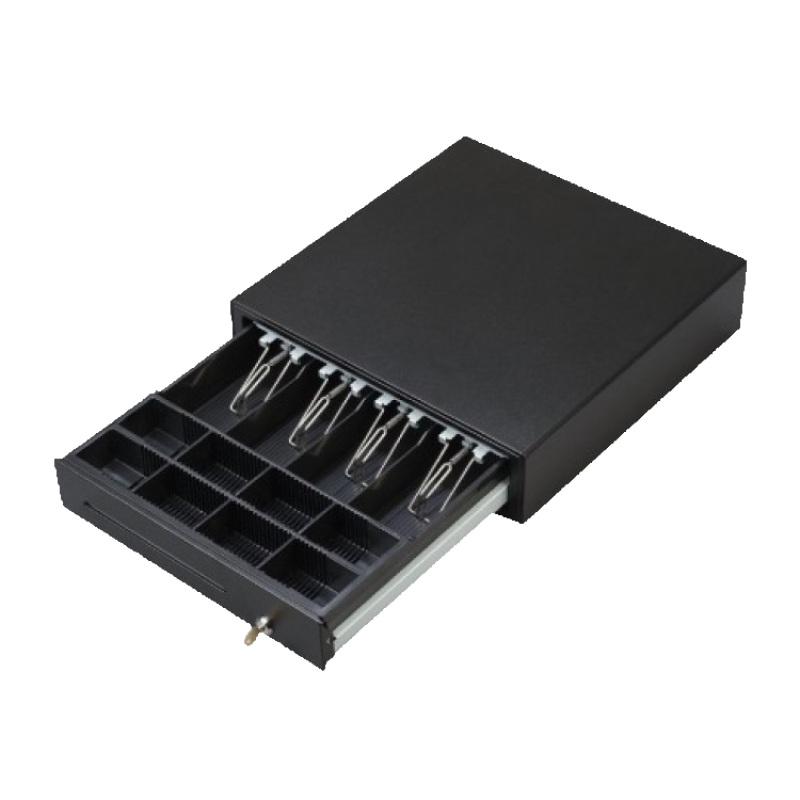 Gaveta de Dinheiro EUROSYS 41X42X10cm (c/ interior/chave/4 noteiros/8 moedeiros) Preta