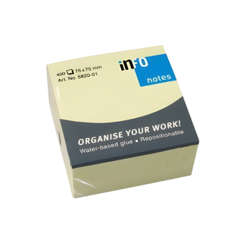 Bloco Adesivo (Post-It) Amarelo 75x75mm APLI - Pk.400